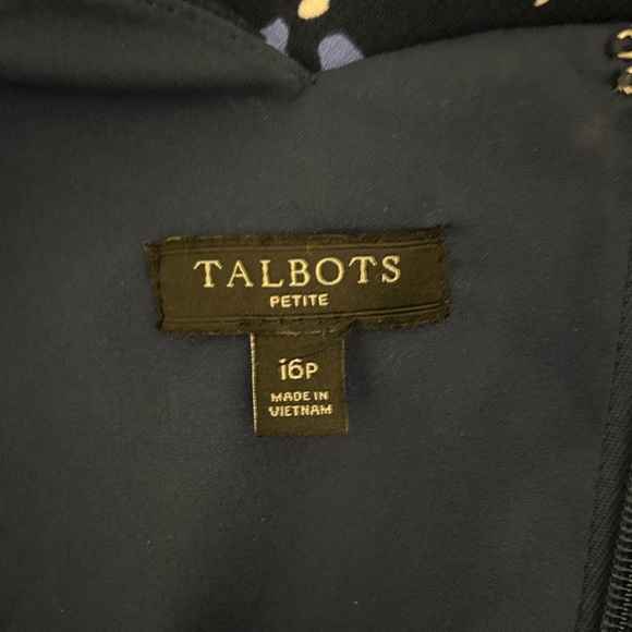 Talbots Crepe Blue and White Floral Shift Dress - Picture 7 of 12